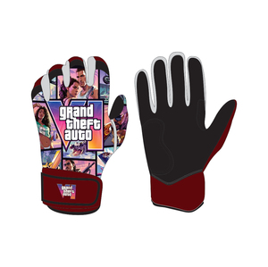 Guantes de Bateo Grand Theft Auto de Cuero con Cierre de Gancho y Bucle Ambidiestro, Soporte de Muñeca de Alta Calidad, Piel de Oveja Tejida a la Moda - Product Image 1