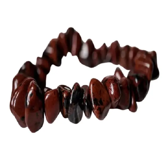 bracelet Indian mahogany Obsidian tumbled crystal bracelet natural Gemstone Jewelry Men and Women Gift Energy Meditation Bangles