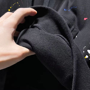 Sudadera con capucha de algodón unisex informal respetuosa con el medio ambiente transpirable de forro polar sólido con logotipo personalizado con cuello con capucha de ajuste regular de invierno - Product Image 6