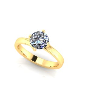925 plata esterlina redonda Moissanite piedra preciosa mujeres compromiso sola piedra banda boda Moissanite anillo para mujer - Product Image 2