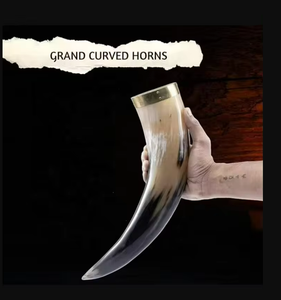 Cuerno de Sal Europeo Tradicional Tallado a Mano con Diseño Animal, Pulido, de Material Orgánico, para Beber y Soplar - Product Image 4