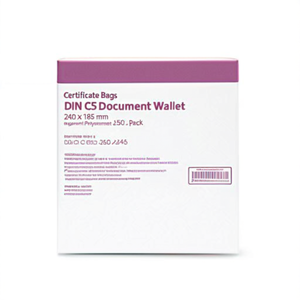 Certificate <b>Bags</b> DIN C5 <b>Document</b> Wallet 240 X 185 mm Transparent Polyethylene 250-Pack - Product Image 3