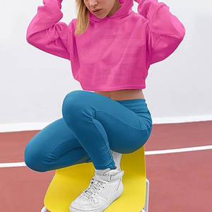 Sudadera con Capucha Corta para Mujer, Diseño Personalizado, Estilo Urbano Invernal, Color Sólido, Algodón Cómodo, para Uso en Exteriores - Product Image 4