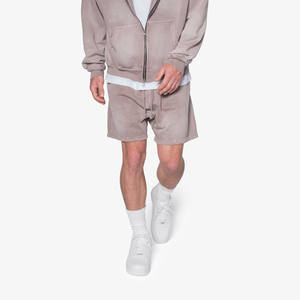 Short d'été pour hommes personnalisé de haute qualité Vintage en détresse lavé à l'acide coton éponge français Streetwear blanc haut motif solide - Product Image 5