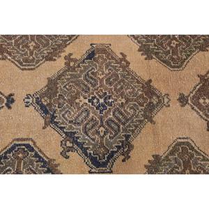 Turkish Vintage Rug, Runner 3x11.9 ft (92x362 cm) Rug, <b>Brown</b> Floral <b>Wool</b> Rug - Product Image 5