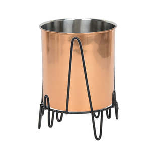 Maceta de metal superventas con soporte de diseño en zigzag para decoración de restaurante de Hotel de sala de estar - Product Image 4