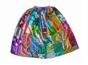 2023 New Arrival Vintage Women's <b>Long</b> <b>Silk</b> <b>Skirt</b> Assorted Patchwork Design Breathable Dress for Women - Product Image 5