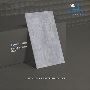 Carrelage de sol en porcelaine antidérapant 600x1200 mat et brillant pour la cuisine et la salle de bain, de couleur grise, pour la décoration intérieure. - Product Image 2