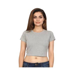 Camiseta Corta de Moda para Mujer, 100% Algodón, Corte Ajustado, Casual, Manga Corta, Transpirable, Teñida, Ideal para Verano - Product Image 6