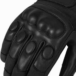 Kevlar Back Injection Moulded Hard Knuckle Double Strap <b>All</b> Terrain Outdoor Tactical Gloves <b>Black</b> PYRO-HIDE Palm Unisex - Product Image 3