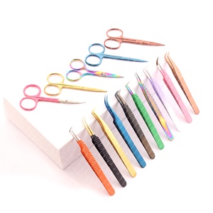 Pince à épiler d'extension de cils de vison en acier inoxydable de marque privée outils de cils de Volume classique avec pointe pointue pour les soins des poils du visage - Product Image 1