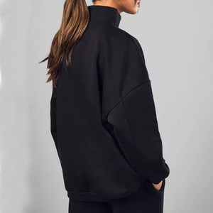 Ecológico tejido no tejido transpirable para la temporada de invierno Eco mujer nueva moda manga larga Color sólido sudaderas con capucha con forro polar - Product Image 4