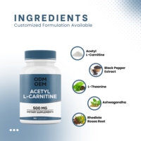OEM Acetil L Carnitina Cápsulas 60 Quemar Grasa Adelgazante Suplemento de hierbas Píldoras de control de peso