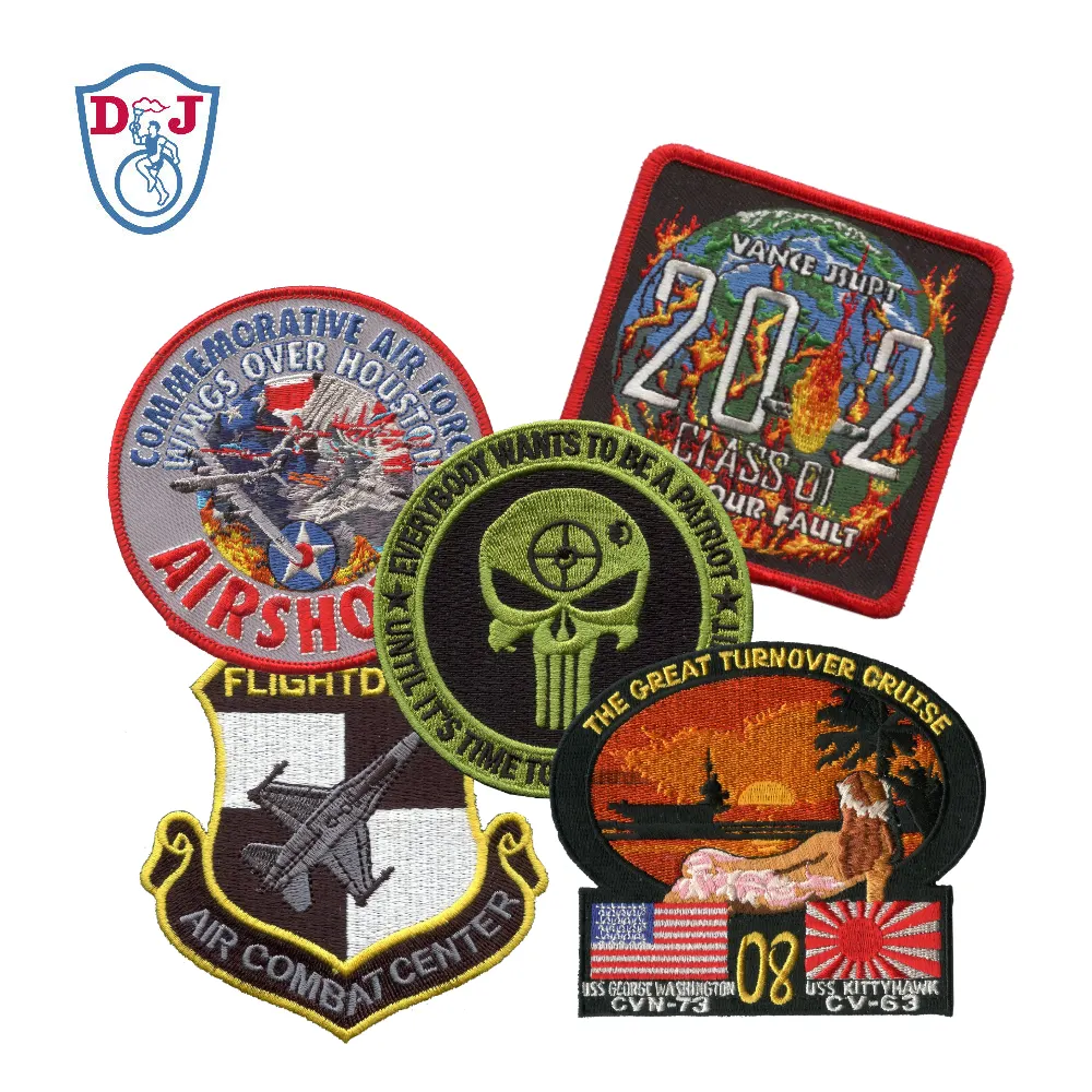 Custom Patches Embroidery Badge Heat Press Emblem Iron On Logo Embroidered Patches