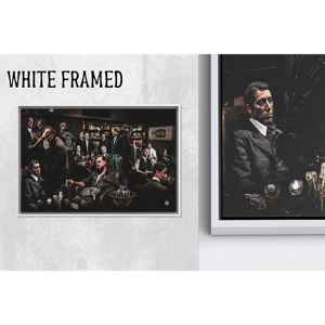 Lienzo Impreso con Diseño de Gangsters Famosos: Arte Moderno para Cuarto de Hombre, 1 Pieza con Marco Blanco - Product Image 1