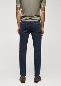 กางเกงยีนส์ขายาวสำหรับผู้ชายกางเกงยีนส์ขาตรงเอวยางยืดทรงหลวม - Product Image 3