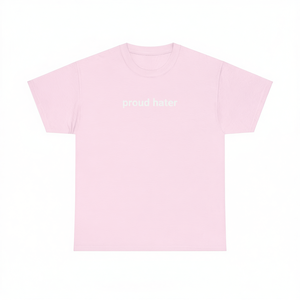 Maglietta 'Proud Hater' Rosa Oversize Unisex con Collo Tondo e Maniche Corte, Maglietta Promozionale per Adulti con Motivi Meme - Product Image 3
