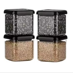 Trong Suốt 500Ml Nhựa Kín Nhà Bếp Thực Phẩm Lưu Trữ Lọ Có Nắp Đậy Lưu Trữ Container Cho Xung Gia Vị Đồ Ăn Nhẹ (4 Pcs) - Product Image 1