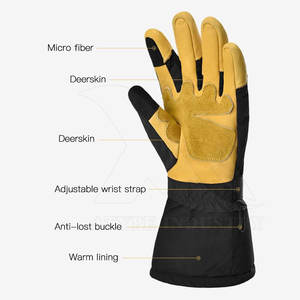 Guantes de esquí de cuero cómodos de alta calidad para invierno Venta al por mayor Guantes de esquí para uso en exteriores - Product Image 3