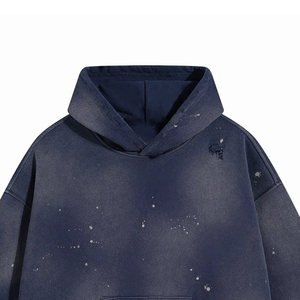 Sweat à capuche surdimensionné lavé à l'acide de haute qualité pour hommes Streetwear personnalisé épaule tombante Vintage pull à capuche ODM OEM - Product Image 2
