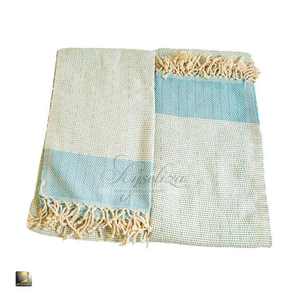 Compact Flat Cotton <b>Beach</b> <b>Towel</b> Washable Stylish Woven Breathable Soft <b>Lightweight</b> Durable Material for Turkish Hammam <b>Beach</b> Use - Product Image 1