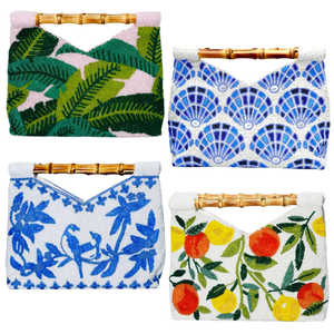 TROPICAL ESCAPE MANGO DE BAMBÚ DECLARACIÓN EMBRAGUE - Product Image 1