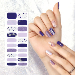 ShineB – bandes d'ongles en Gel violet et Design étoile, meilleures ventes, enveloppes d'ongles et autocollants de Salon faciles à Glam de haute qualité, fabriqués en corée - Product Image 4