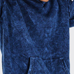 Sweat à capuche délavé à l'acide pour hommes, fabriqué sur mesure, fourniture en usine, manches longues, coupe confortable, teint uni - Product Image 3
