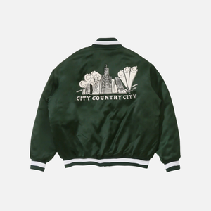 Chaquetas universitarias de talla grande con bordado personalizado de la mejor calidad, chaquetas universitarias de cuero PU con mangas completas, soporte de bombardero verde para invierno Letterman - Product Image 3