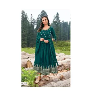 New Design Traditional Floor Touch Kurtis with Gorgeous Dupatta for Women Wedding and Festival Wear from Indian