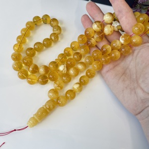 Misbaha en ambre de la Baltique, 66 perles rondes, ambre naturel, prière islamique - Product Image 6