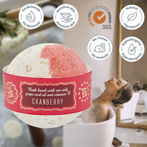 Bombas de Baño Hidratantes con Aroma a Arándano Rojo Hechas a Mano con Aceites Naturales, Producción en la UE, Ecológicas, para Venta al por Mayor - Product Image 4