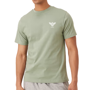 Camiseta de Hombre Verde Oliva 100% Algodón, Manga Corta, Cuello Redondo, Corte Regular, Logotipo de Águila Estampado en la Parte Delantera, Transpirable, Jersey de 220g - Product Image 1