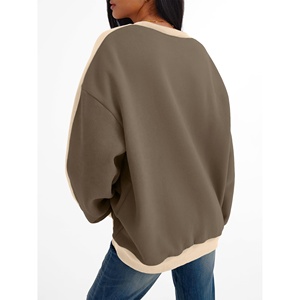 Diseño personalizado Ash Grey Crew Neckline Sudadera de mujer Puños acanalados Sudaderas con capucha de mujer Sudaderas con capucha de gimnasio para mujer - Product Image 4