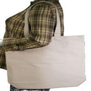 Sac fourre-tout en coton biologique moyen, fermeture éclair et bouton, écologique, robuste, multi-usages, pour le shopping quotidien et la promotion - Product Image 5