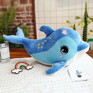 Meilleures ventes Animaux en peluche bleu rose super doux et écologiques personnalisés pour enfants unisexes Jouets en peluche dauphin requin en coton PP mignon - Product Image 4