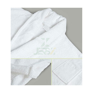 Peignoir personnalisable en polyester tissé à col châle et col en V, avec pantoufles assorties, doux, absorbant, thermique, style hôtelier et spa, luxe - Product Image 4