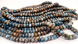 8mm Naturel Gris Huître Cuivre Turquoise Rondelle Pierres Précieuses Perles Plaine Pierre Lisse pour Bijoux 8 Pouces Longs Brins - Product Image 3