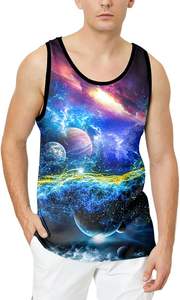 Débardeur unisexe d'été en polyester à col en V, décontracté, sans manches, tricoté, respirant, écologique, uni, motifs colorés pour hommes et femmes - Product Image 4