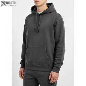 Sudadera con capucha de lana mezclada de Algodón 100% con logotipo personalizado para hombre, Jersey pesado de 300 GSM, sudadera básica con capucha teñida lisa con patrón sólido - Product Image 1