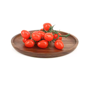 Assiettes à dîner écologiques en bois d'acacia 50 pièces rondes style classique pour la décoration de la maison, les aliments, les légumes et les fruits par Crescent Crafts - Product Image 2