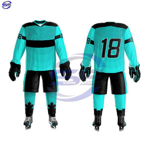 ชุดยูนิฟอร์มฮ็อกกี้น้ำแข็งทำจากโพลีเอสเตอร์คุณภาพสูงแบบปรับแต่งได้ดีไซน์ล่าสุดชุดพิมพ์ชื่อทีม - Product Image 3