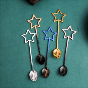 Cuillère à café étoile en métal de haute qualité avec poignée cuillère à remuer but cadeau à bas prix - Product Image 6