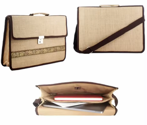 Sac de séminaire en jute durable le plus vendu avec un design uni Produit textile et cuir du vin au meilleur prix avec poignée confortable - Product Image 1