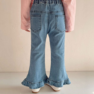 กางเกงยีนส์บูตคัต FP336จีบสำหรับเด็กผู้หญิงกางเกงยีนส์ซักได้ - Product Image 2