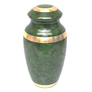Urnes de crémation pour adultes en laiton de haute qualité avec bande urnes funéraires en métal fini marbre or et vert pour cendres humaines - Product Image 1