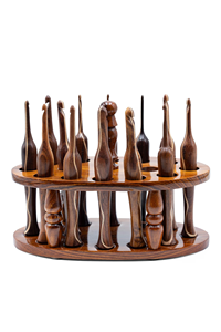 Ensemble de crochets à crochet en bois faits à la main avec support rotatif et bol à laine pour le tricot - Product Image 3