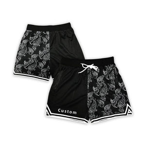 Short de basket en maille poches été basique hommes Shorts coupe courte Polyester plaine coton Basketball Shorts - Product Image 1