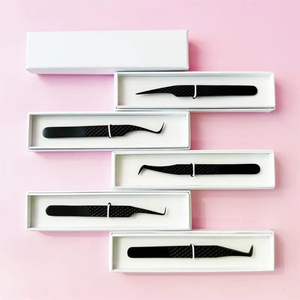 Pinzas profesionales de Extensión de pestañas de acero inoxidable con Nano Grip de diamante 45/75/90 grados punta puntiaguda antiestática duradera - Product Image 2