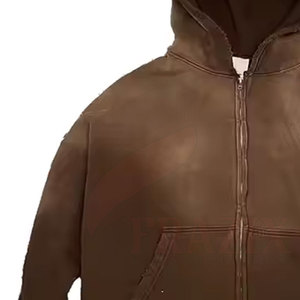 Último estilo nueva llegada de color personalizado Sun Fade cremallera sudaderas con capucha de algodón al por mayor Sun Fade cremallera sudaderas con capucha - Product Image 6
